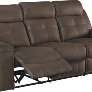 Ashley Jesolo Modern Faux Leather Manual Pull Tab Double Reclining Sofa