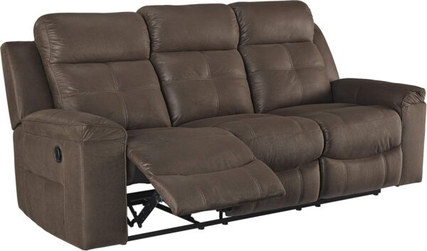 Ashley Jesolo Modern Faux Leather Manual Pull Tab Double Reclining Sofa