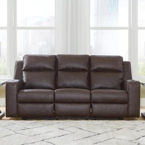 Ashley Lavenhorne Modern Faux Leather Manual Reclining Sofa