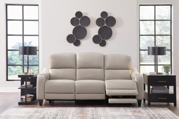 Ashley Mercomatic Casual Leather Match Wall Hugger Power Reclining Sofa