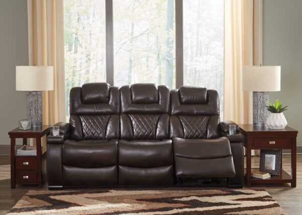 Ashley Warnerton Faux Leather Power Reclining Sofa