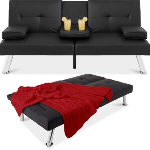 Best Choice Products Faux Leather Adjustable Folding Sofa Bed
