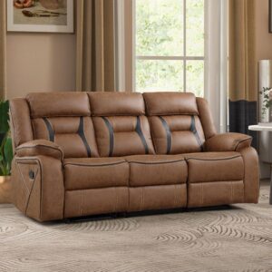 EBELLO Faux Leather Manual Reclining Sofa