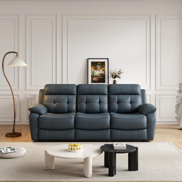 Familymill Genuine Leather Manual Reclining Sofa