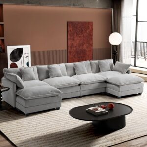 Ihanherry 146" U-Shaped Modern Sofa Modular Sectional