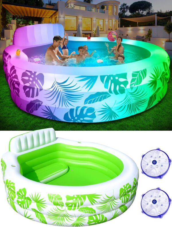 Inflatable Sofa Pool with Pool Lights
