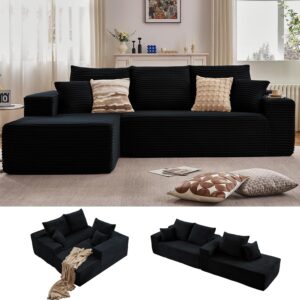 LUCKHAO 107″ W Modular Sectional Sofa with Left Chaise