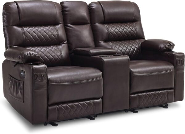 MCombo Faux Leather Recliner Sofa