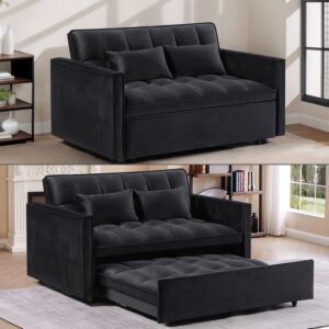 The Anwickjeff 3 In 1 Velvet Convertible Sofa Bed