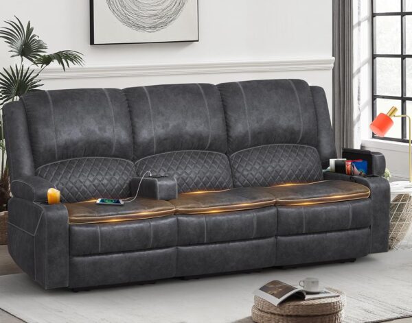 Yolsali Velvet Fabric Recliner Sofa